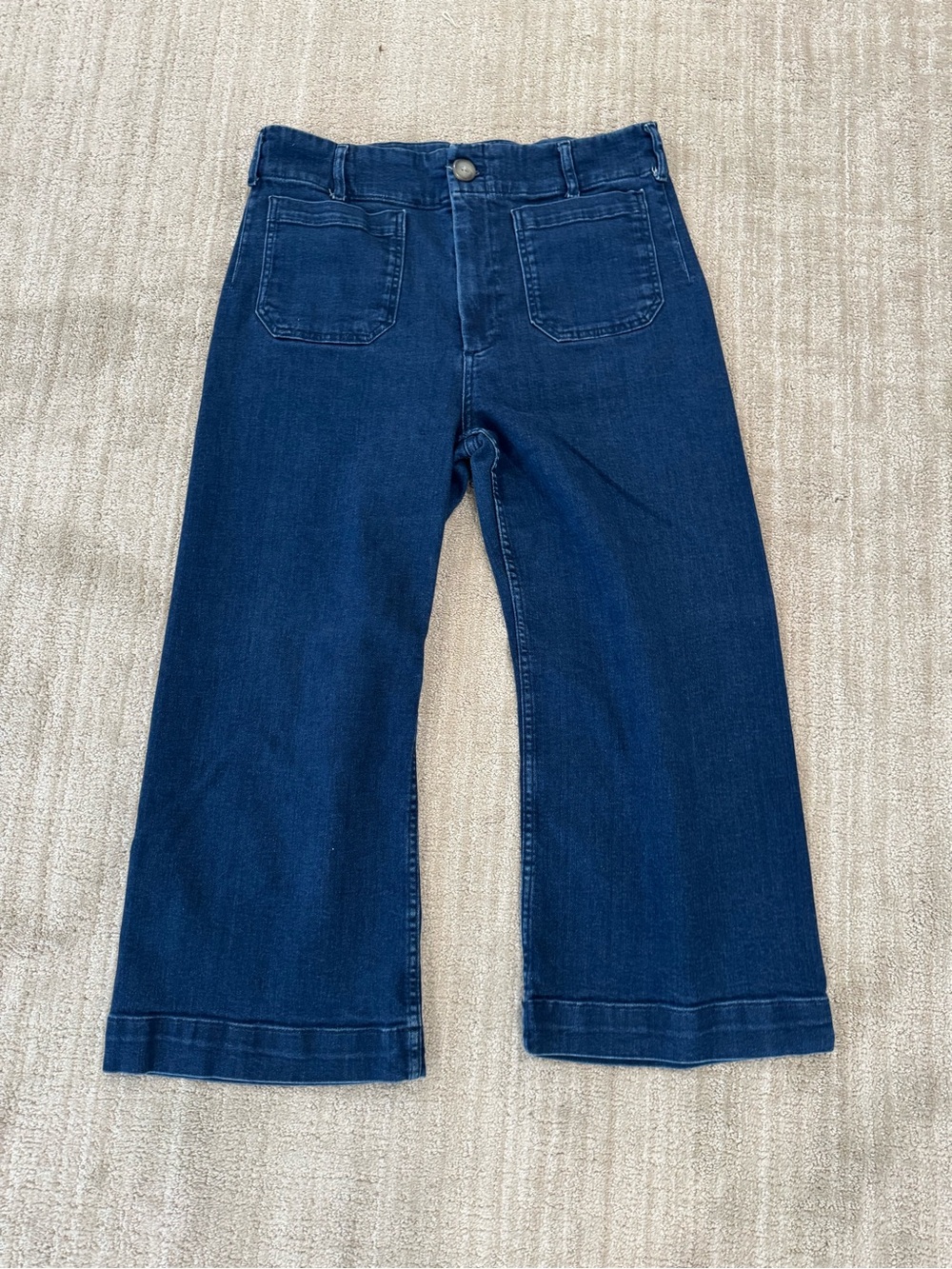 Maeve Colette Wide Leg Cropped Dark Denim